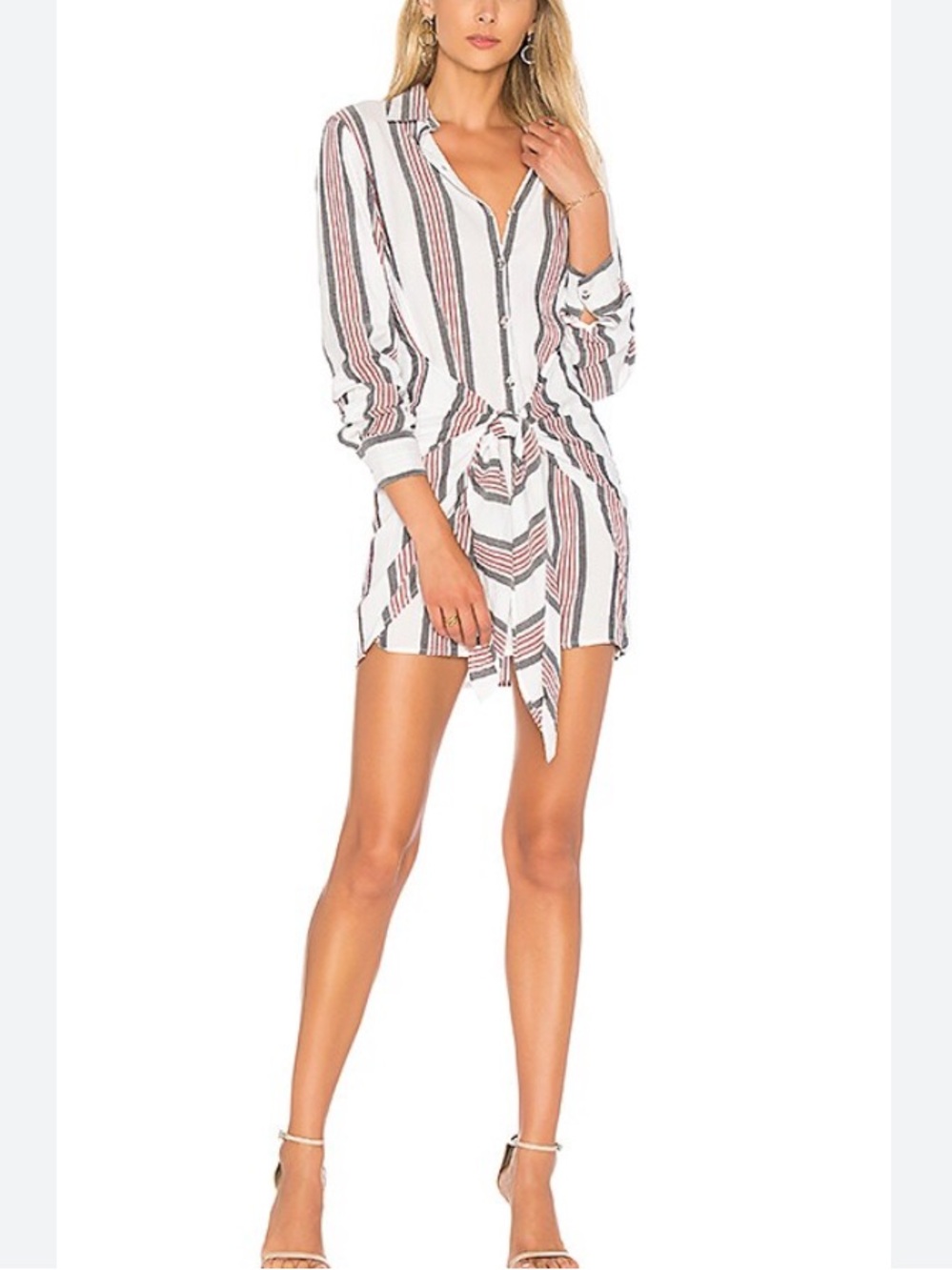 L’Academie Cloudline Striped Mini Shirt Dress